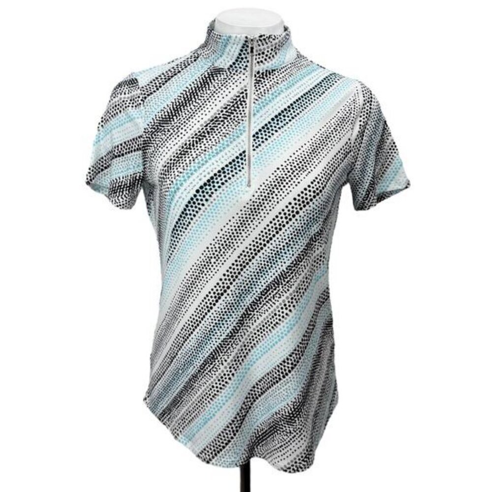 CHICO'S Weekends Patterned Zip Top Size Small - Picture 2 of 7